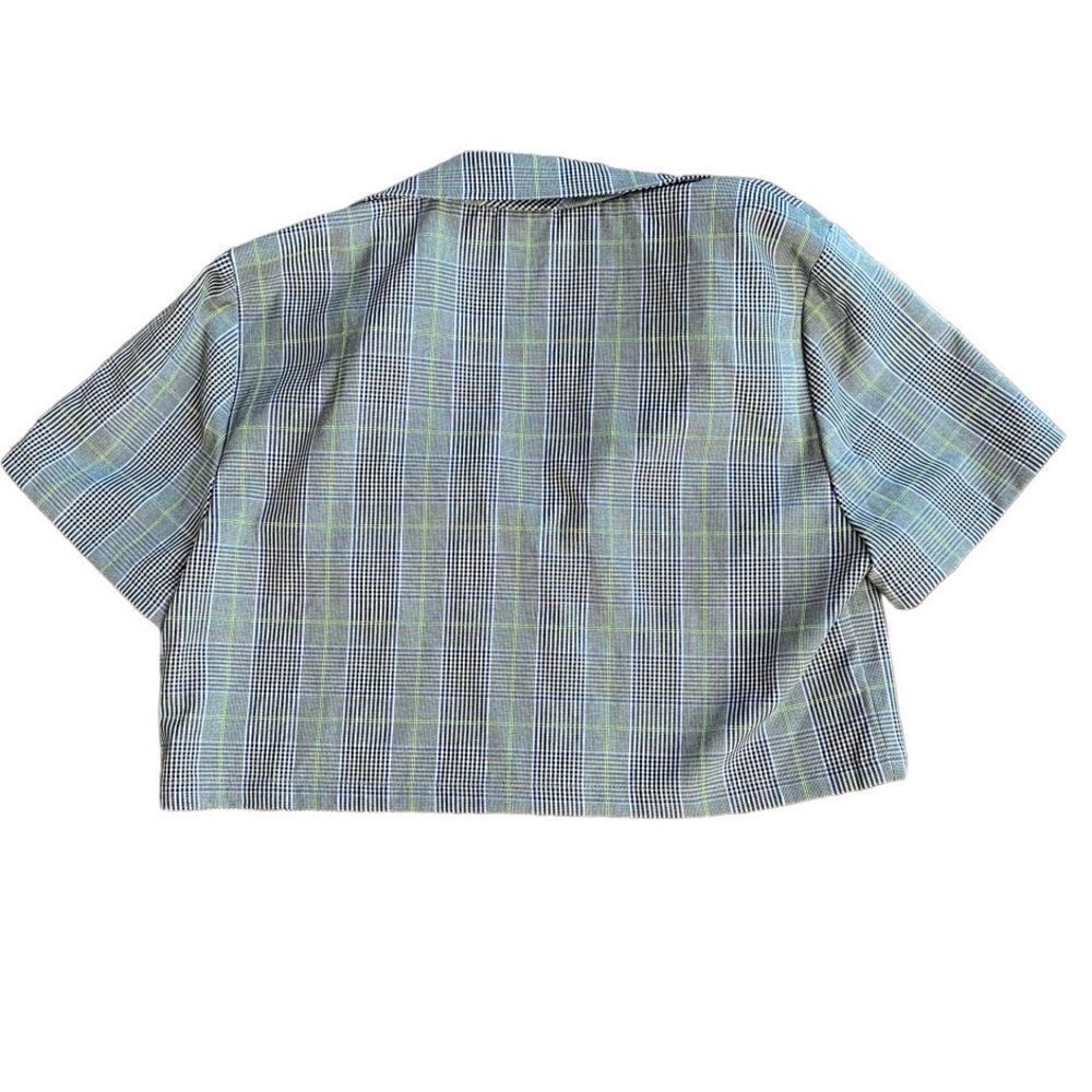 Sunday Best Aritzia Blazer Cropped Short Sleeve Plaid Medium - Picture 2 of 5